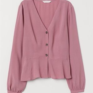 H&M Vneck Blouse with peplum